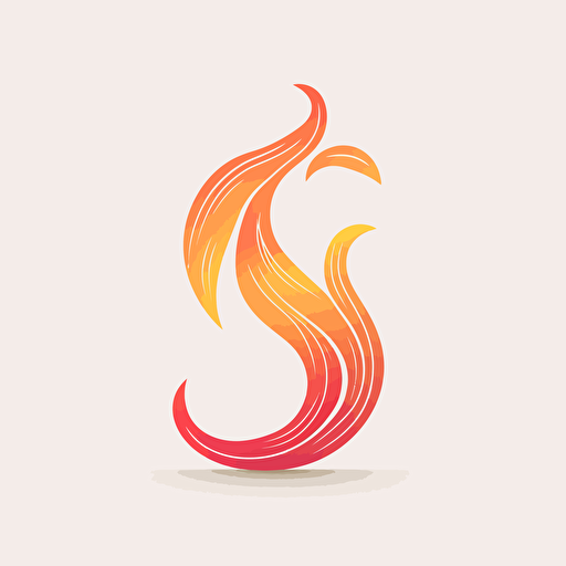 Create a minimalistic vector illustration of a flame on a white background, incorporating the letter "E" seamlessly within the design of the flame itself.