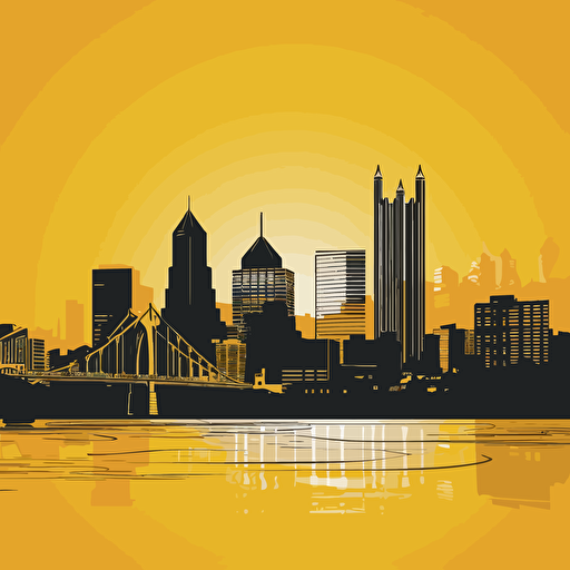a vector image of the skyline of Pittsburgh Pennsylivania