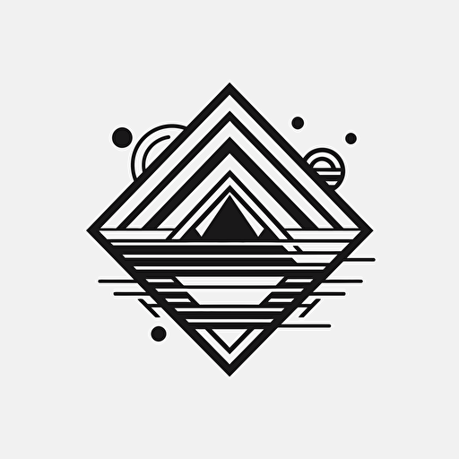 Vector geometric icon. Linear style logo, icon, simple, logo technique, comic vector illustration style, flat design, minimalist icon, flat, adobe illustrator, black and white, white background.