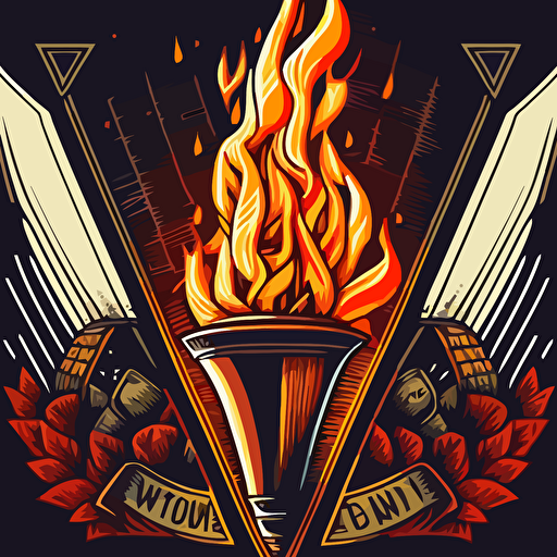 Vector hand drawn victory day illustration, eternal flame