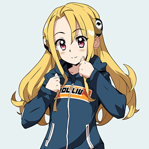 Mugi k-on wearing sbd gear flexing, jojo style