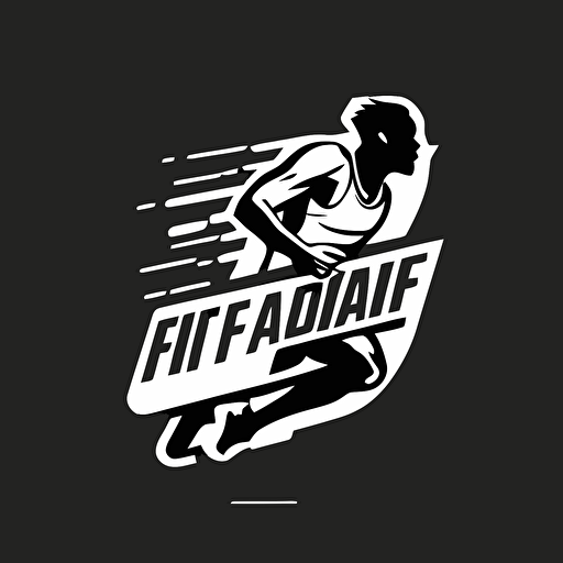 [style] an iconic logo of a sports company with a black vector and white backround