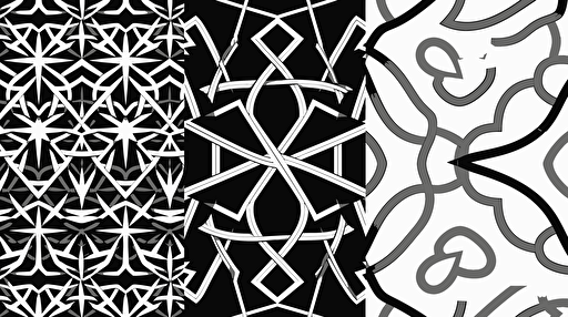 contemporary arabic geometric tileable patterns. vector drawing, black and white, thin line