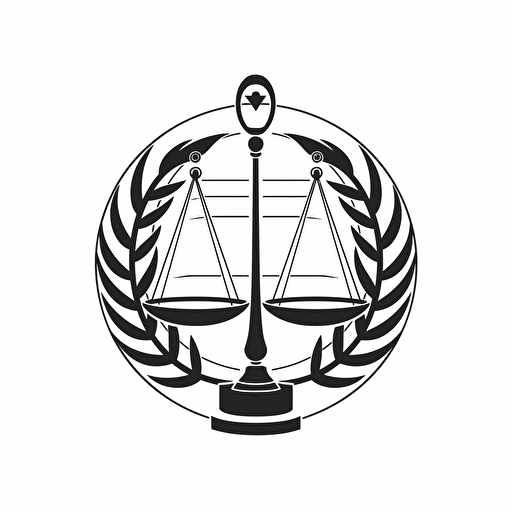 a logo for a forensics lab, scales, dna strand, 2d, vectorial, white background, black and white,