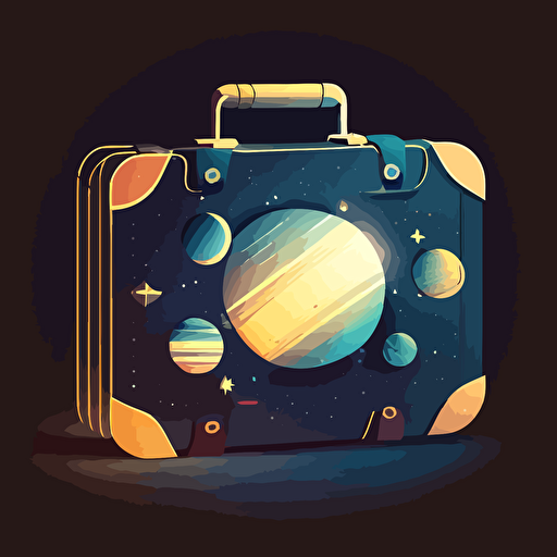 illustration of a quirky briefcase floating in space. Vector. Contrasting shadows. Moody.**