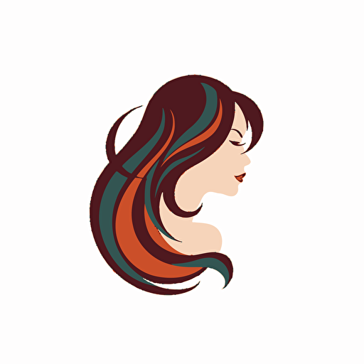 simplified vector syle hair beauty logo