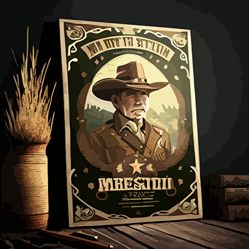 affiche, publicité, sheriff office, pendaison, western, style 1800, flat, vectorized