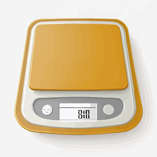 a kitchen scale viewed from the top on a white background in a vector art style
