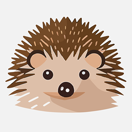 Icon, vector, close up, face, hedgehog, online safety, happy, high quality, simple
