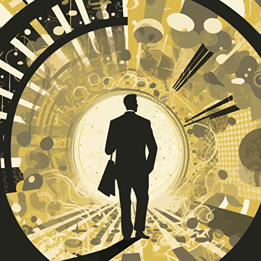 financial success, 50s theme, vector art, no background, no text