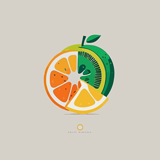 Minimalist flat logo, vector, 2d , simple design, fruit