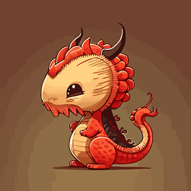 Chinese New Year of the dragon, cute, cartoon, back view, vector