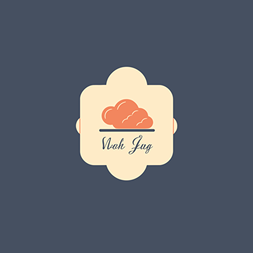 logo for restaurant menu in cloud, flat 2d, vector, minimalist, simple, warm colors, square with rounded corners, dribbble and behance inspired