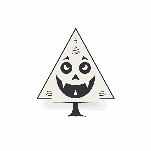 minimal brand logo, vector, clever, geometric, wes anderson, black on white flat logo of a tree with teeth 2d