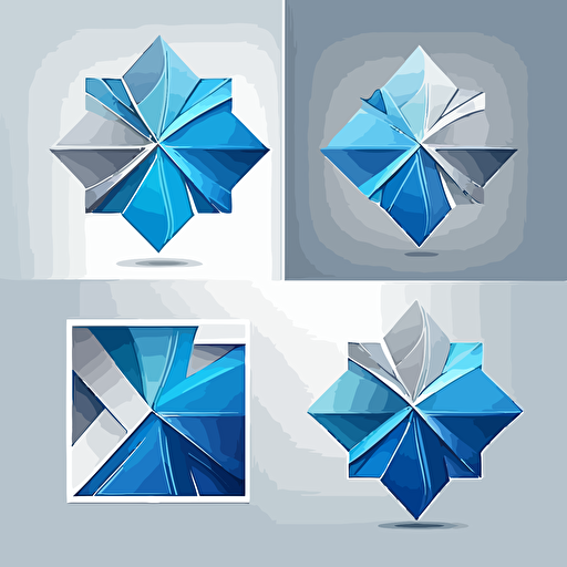 corporate logo, colors of blue and light gray, matte texture, express surprise and inspiration, simple, vector data