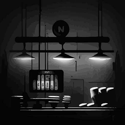 deadlight bar with weights, vector style, black and white