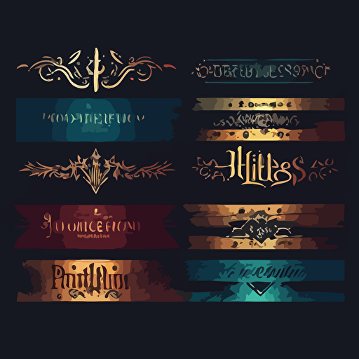 simple horizonal harry potter themed vector text dividers