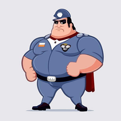 logo,mascot, simplistic, chubby policeman, NFL, vector, white background