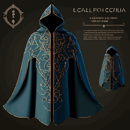 Digital vector, a sewing pattern for a cloak, to be used in Marvelous Designer