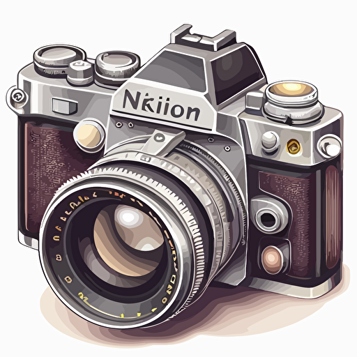 vector drawing of nikon camera