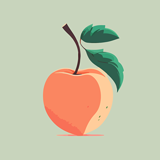 simple vector peach with coral color