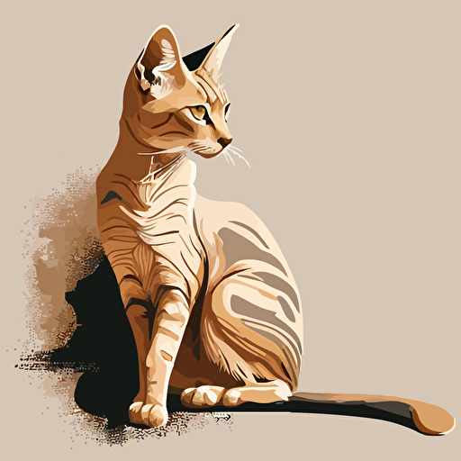 sand colored female cat, vector