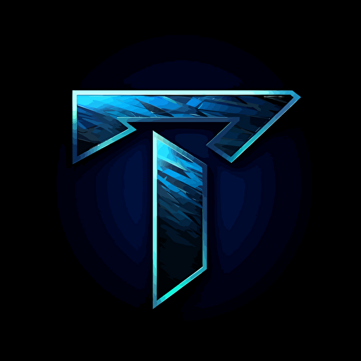 professional, dark blue color dominant, flat vector art logo made of 2 letters "T", both letters present and visible on the logo, both letters T combined together creatively like so "TT", pure black background
