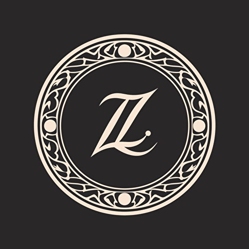 an elegant Z::3 monogram, Sans Serif, vector logo, zipper, symbolizing a fashion lifestyle clothing line