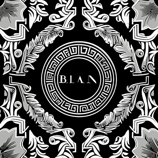 balmain logo SEAMLESS patten black and white vector diaognal repeat no space in between motif
