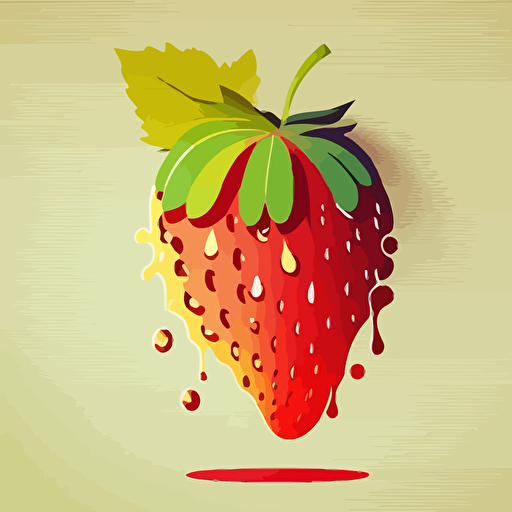 vector, strawberry minimalistic colorful illustration v5