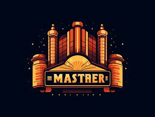 movie theater modern logo in the style of vector art