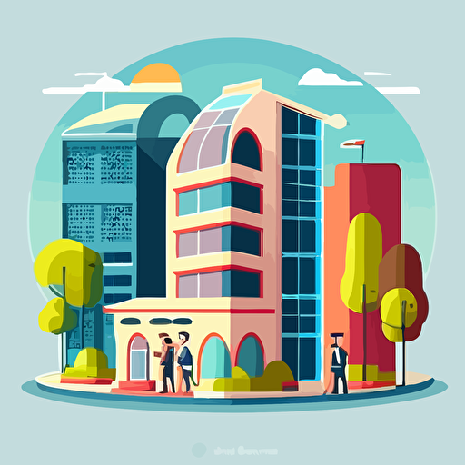 impressive engaging business building vector cartoon vector flat