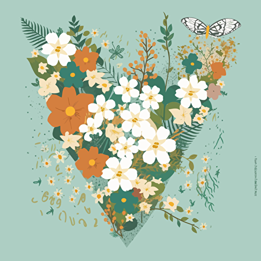 Vector illustration of the state map of Florida with small flowers inside