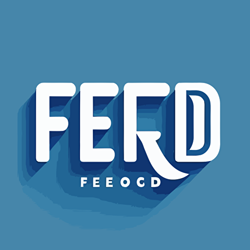 a simple logo with the word "fred", vector, monospaced coding font, blue foreground, white background