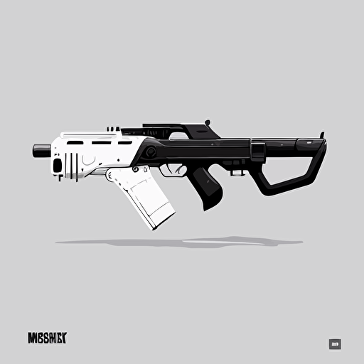 vector illustration, P2020 /Mozambique Shotgun, black and white, minimalist