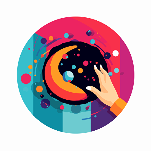 Vector illustration of Throwing Circle Toy for a poster. The style is colourful, fluid and contempory, Modern flat vector concept illustrations.