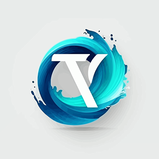 logo vague, dynamique, lettre T, vectoriel