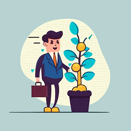 growing business cartoon vector flat