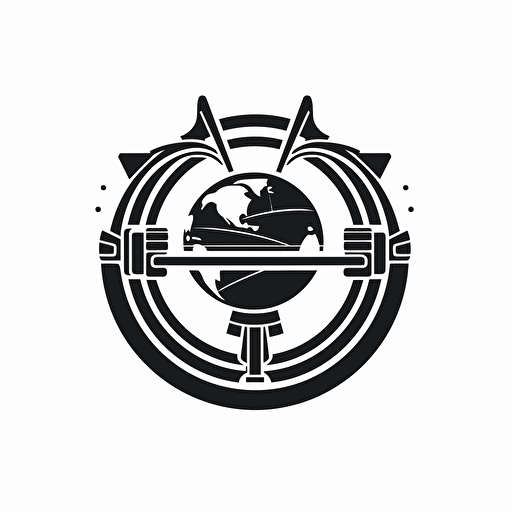 a simple and flat modern vector logo of Atlas and cinema, white background