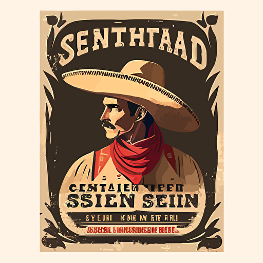 affiche, publicité, shérif qui pend un mexicain, western, style 1800, flat, vectorized