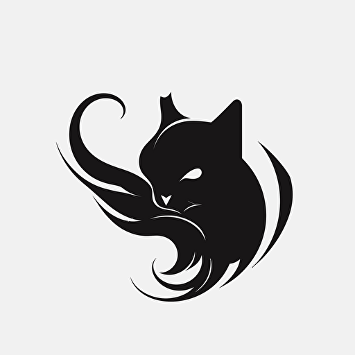 around logo a circle, design, in a black circle, vector, logo design, white background, cat black, 6144x6144