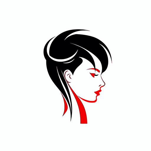 elegant haircut logo, vector, flat, minimalist