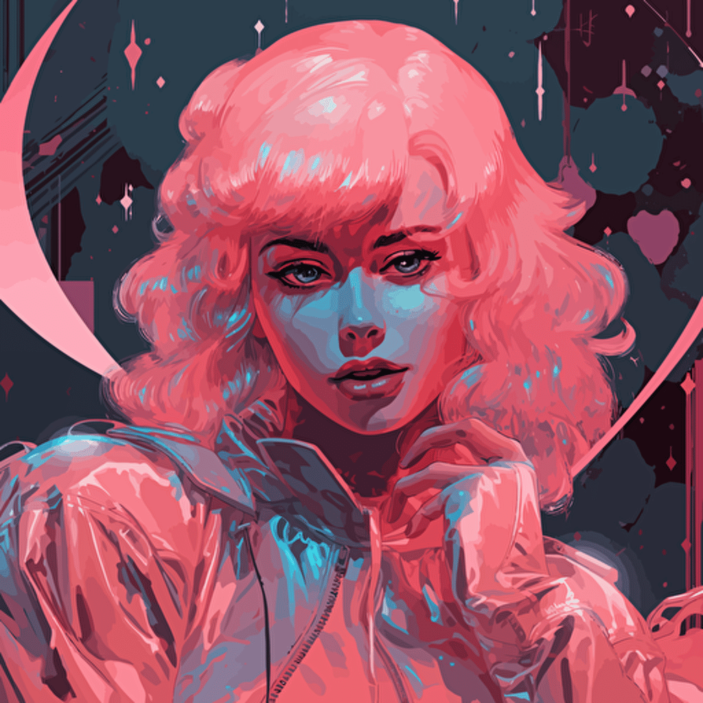 vectorheart aesthetic, cyberdelia aesthetic, pulp fantasy aesthetic, uhd,