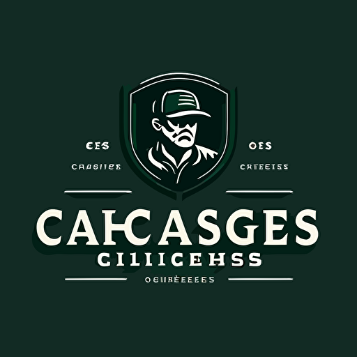 a vector style logo for a golf company called golf chasers, include dark green into logo