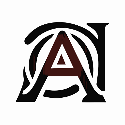 a lettermark of letter A, logo with sinusoidal decay function, vector, minimalist,