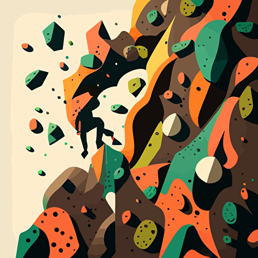 an illustration of a climbing wall .vector. Moody