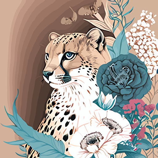 pdf vector drawing of animals and florals