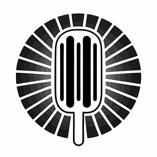 popsicle logo without text, vector design, flat, modern, futuristic, cartoonish, black and white