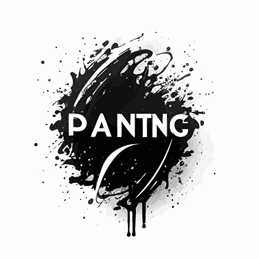 [modern, hand-drawn] iconic logo of [painting], black vector, white background