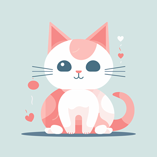 kawaii,SVG, cat, minimalist, vector flat 2d
